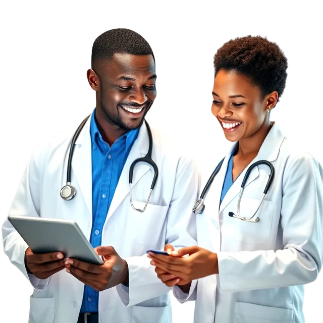 Two doctors reviewing records