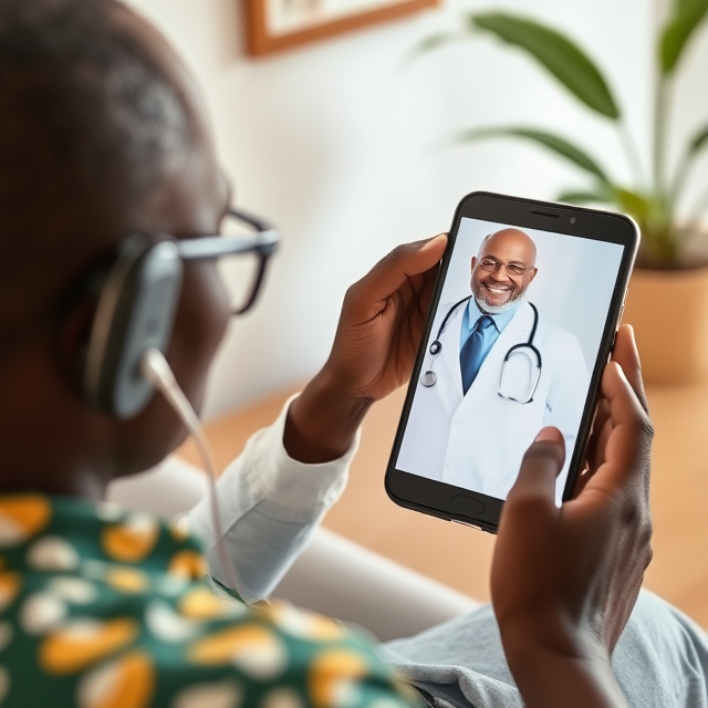 Doctor on video call