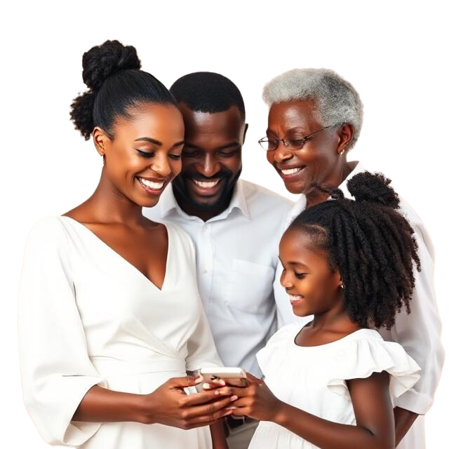 Happy African family